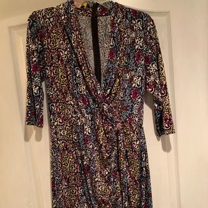EUC Catherine Malandrino print wrap dress